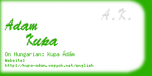 adam kupa business card